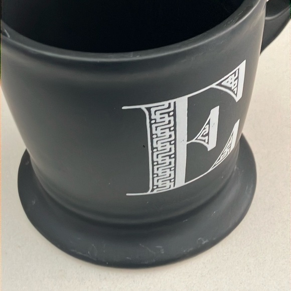 Anthropologie Monogrammed letter E Black Matte Mug / coffee beverage cup - Picture 6 of 12